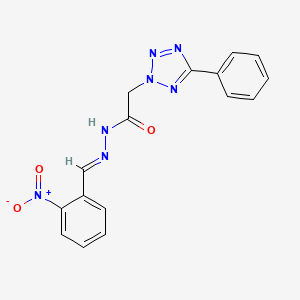 molecular formula C16H13N7O3 B15042688 N'-[(E)-(2-nitrophenyl)methylidene]-2-(5-phenyl-2H-tetrazol-2-yl)acetohydrazide 