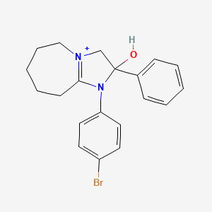 molecular formula C20H22BrN2O+ B15042696 1-(4-bromophenyl)-2-hydroxy-2-phenyl-2,5,6,7,8,9-hexahydro-3H-imidazo[1,2-a]azepin-1-ium 