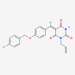 (5Z)-5-{4-[(4-chlorobenzyl)oxy]benzylidene}-1-(prop-2-en-1-yl)pyrimidine-2,4,6(1H,3H,5H)-trione