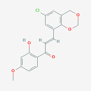 (2E)-3-(6-chloro-4H-1,3-benzodioxin-8-yl)-1-(2-hydroxy-4-methoxyphenyl)-2-propen-1-one