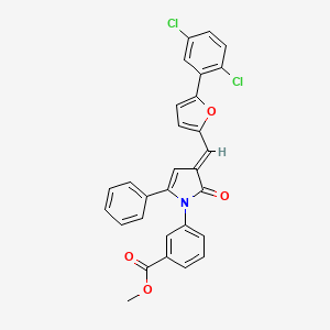 molecular formula C29H19Cl2NO4 B15042763 methyl 3-[(3E)-3-{[5-(2,5-dichlorophenyl)furan-2-yl]methylidene}-2-oxo-5-phenyl-2,3-dihydro-1H-pyrrol-1-yl]benzoate 