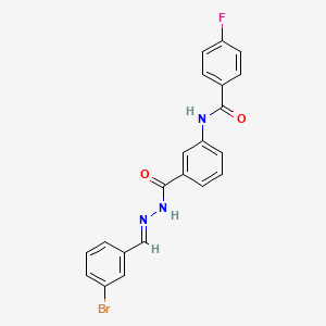 N-(3-{[(2E)-2-(3-bromobenzylidene)hydrazinyl]carbonyl}phenyl)-4-fluorobenzamide