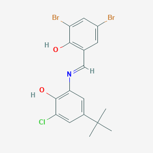 2,4-dibromo-6-{(E)-[(5-tert-butyl-3-chloro-2-hydroxyphenyl)imino]methyl}phenol