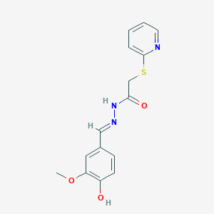 N'-[(E)-(4-hydroxy-3-methoxyphenyl)methylidene]-2-(pyridin-2-ylsulfanyl)acetohydrazide