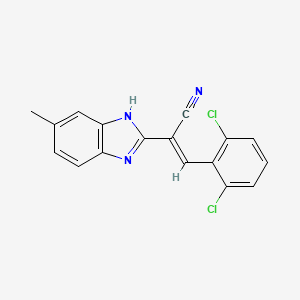 (2E)-3-(2,6-dichlorophenyl)-2-(5-methyl-1H-benzimidazol-2-yl)prop-2-enenitrile