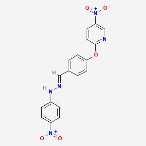 5-nitro-2-(4-{(E)-[2-(4-nitrophenyl)hydrazinylidene]methyl}phenoxy)pyridine