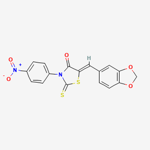 (5Z)-5-(1,3-benzodioxol-5-ylmethylidene)-3-(4-nitrophenyl)-2-thioxo-1,3-thiazolidin-4-one