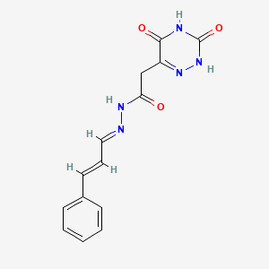 2-(3,5-dihydroxy-1,2,4-triazin-6-yl)-N'-[(1E,2E)-3-phenylprop-2-en-1-ylidene]acetohydrazide