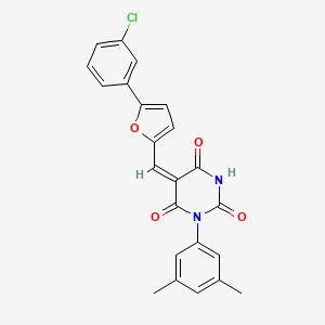 (5E)-5-{[5-(3-chlorophenyl)furan-2-yl]methylidene}-3-(3,5-dimethylphenyl)-6-hydroxypyrimidine-2,4(3H,5H)-dione