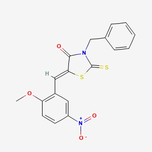 (5Z)-3-benzyl-5-[(2-methoxy-5-nitrophenyl)methylidene]-2-sulfanylidene-1,3-thiazolidin-4-one