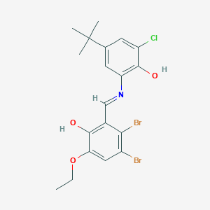 3,4-dibromo-2-{(E)-[(5-tert-butyl-3-chloro-2-hydroxyphenyl)imino]methyl}-6-ethoxyphenol