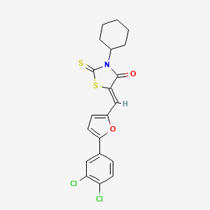 (5Z)-3-Cyclohexyl-5-{[5-(3,4-dichlorophenyl)furan-2-YL]methylidene}-2-sulfanylidene-1,3-thiazolidin-4-one