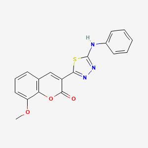 molecular formula C18H13N3O3S B15042966 8-methoxy-3-[5-(phenylamino)-1,3,4-thiadiazol-2-yl]-2H-chromen-2-one 