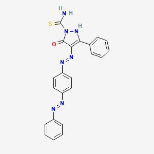 (4E)-5-oxo-3-phenyl-4-(2-{4-[(Z)-phenyldiazenyl]phenyl}hydrazinylidene)-4,5-dihydro-1H-pyrazole-1-carbothioamide