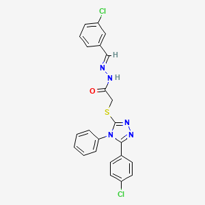 molecular formula C23H17Cl2N5OS B15042977 N'-[(E)-(3-chlorophenyl)methylidene]-2-{[5-(4-chlorophenyl)-4-phenyl-4H-1,2,4-triazol-3-yl]sulfanyl}acetohydrazide 