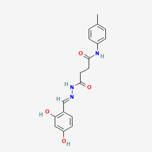 molecular formula C18H19N3O4 B15042999 4-[(2E)-2-(2,4-dihydroxybenzylidene)hydrazino]-N-(4-methylphenyl)-4-oxobutanamide 