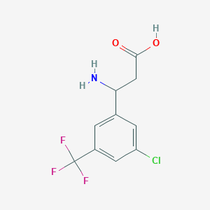 molecular formula C10H9ClF3NO2 B1504305 3-Amino-3-[3-chloro-5-(trifluoromethyl)phenyl]propanoic acid CAS No. 887583-74-6