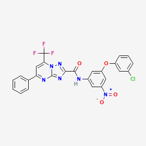 molecular formula C25H14ClF3N6O4 B15043054 N-[3-(3-chlorophenoxy)-5-nitrophenyl]-5-phenyl-7-(trifluoromethyl)-[1,2,4]triazolo[1,5-a]pyrimidine-2-carboxamide 