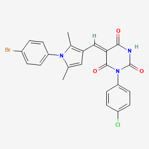 (5Z)-5-{[1-(4-bromophenyl)-2,5-dimethyl-1H-pyrrol-3-yl]methylidene}-3-(4-chlorophenyl)-6-hydroxypyrimidine-2,4(3H,5H)-dione