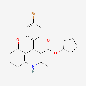 molecular formula C22H24BrNO3 B15043119 Cyclopentyl 4-(4-bromophenyl)-2-methyl-5-oxo-1,4,5,6,7,8-hexahydroquinoline-3-carboxylate 