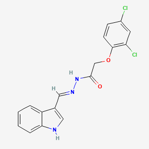 2-(2,4-dichlorophenoxy)-N'-(1H-indol-3-ylmethylene)acetohydrazide