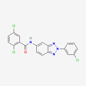 molecular formula C19H11Cl3N4O B15043145 2,5-dichloro-N-[2-(3-chlorophenyl)-2H-benzotriazol-5-yl]benzamide 