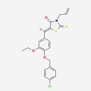 (5Z)-5-{4-[(4-chlorobenzyl)oxy]-3-ethoxybenzylidene}-3-(prop-2-en-1-yl)-2-thioxo-1,3-thiazolidin-4-one