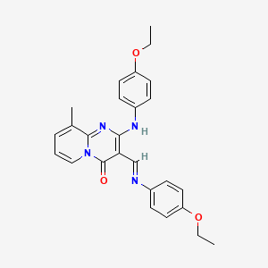 molecular formula C26H26N4O3 B15043170 2-(4-ethoxyanilino)-3-{(E)-[(4-ethoxyphenyl)imino]methyl}-9-methyl-4H-pyrido[1,2-a]pyrimidin-4-one 