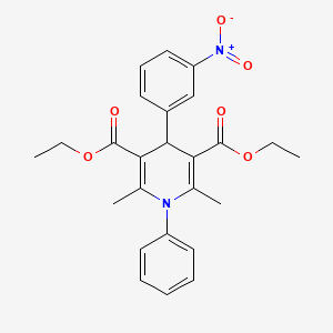 molecular formula C25H26N2O6 B15043176 3,5-Diethyl 2,6-dimethyl-4-(3-nitrophenyl)-1-phenyl-1,4-dihydropyridine-3,5-dicarboxylate 