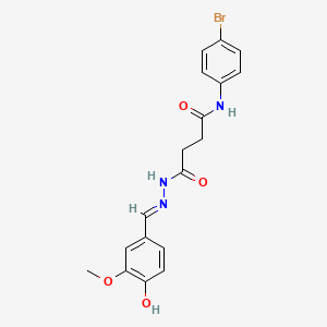 N-(4-bromophenyl)-4-[(2E)-2-(4-hydroxy-3-methoxybenzylidene)hydrazino]-4-oxobutanamide