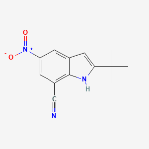 molecular formula C13H13N3O2 B1504321 2-Tert-butyl-5-nitro-1H-indole-7-carbonitrile CAS No. 952664-97-0