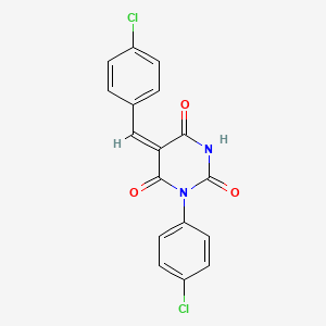 (5E)-1-(4-chlorophenyl)-5-[(4-chlorophenyl)methylidene]-1,3-diazinane-2,4,6-trione