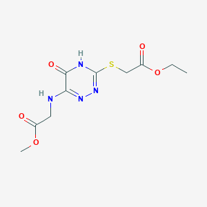 Ethyl 2-({6-[(2-methoxy-2-oxoethyl)amino]-5-oxo-2,5-dihydro-1,2,4-triazin-3-yl}sulfanyl)acetate