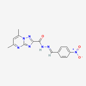 5,7-dimethyl-N'-[(E)-(4-nitrophenyl)methylidene][1,2,4]triazolo[1,5-a]pyrimidine-2-carbohydrazide