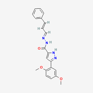 3-(2,5-Dimethoxyphenyl)-N'-(3-PH-2-propenylidene)-1H-pyrazole-5-carbohydrazide