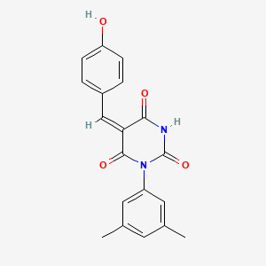 (5E)-1-(3,5-dimethylphenyl)-5-[(4-hydroxyphenyl)methylidene]-1,3-diazinane-2,4,6-trione