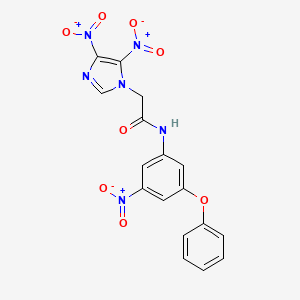 molecular formula C17H12N6O8 B15043288 2-(4,5-dinitro-1H-imidazol-1-yl)-N-(3-nitro-5-phenoxyphenyl)acetamide 