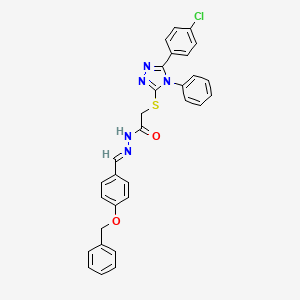 N'-{(E)-[4-(benzyloxy)phenyl]methylidene}-2-{[5-(4-chlorophenyl)-4-phenyl-4H-1,2,4-triazol-3-yl]sulfanyl}acetohydrazide