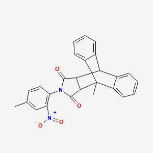 molecular formula C26H20N2O4 B15043328 1-Methyl-17-(4-methyl-2-nitrophenyl)-17-azapentacyclo[6.6.5.0~2,7~.0~9,14~.0~15,19~]nonadeca-2,4,6,9,11,13-hexaene-16,18-dione (non-preferred name) 