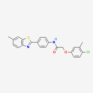 2-(4-chloro-3-methylphenoxy)-N-[4-(6-methyl-1,3-benzothiazol-2-yl)phenyl]acetamide