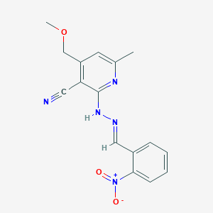 4-(methoxymethyl)-6-methyl-2-[(2E)-2-(2-nitrobenzylidene)hydrazinyl]pyridine-3-carbonitrile