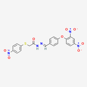 N'-{(E)-[4-(2,4-dinitrophenoxy)phenyl]methylidene}-2-[(4-nitrophenyl)sulfanyl]acetohydrazide