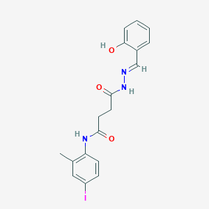 4-[(2E)-2-(2-hydroxybenzylidene)hydrazinyl]-N-(4-iodo-2-methylphenyl)-4-oxobutanamide