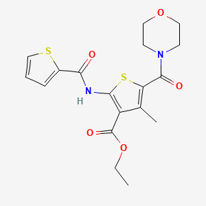 4-Methyl-5-(morpholine-4-carbonyl)-2-[(thiophene-2-carbonyl)-amino]-thiophene-3-carboxylic acid ethyl ester