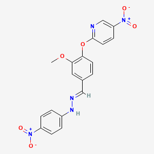 2-(2-methoxy-4-{(E)-[2-(4-nitrophenyl)hydrazinylidene]methyl}phenoxy)-5-nitropyridine