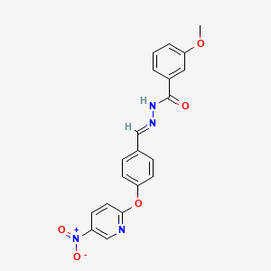 3-methoxy-N'-[(E)-{4-[(5-nitropyridin-2-yl)oxy]phenyl}methylidene]benzohydrazide