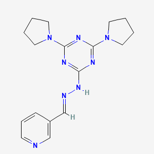 molecular formula C17H22N8 B15043526 Nicotinaldehyde (4,6-dipyrrolidin-1-yl-1,3,5-triazin-2-yl)hydrazone 