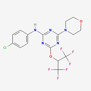 (4-Chloro-phenyl)-[4-morpholin-4-yl-6-(2,2,2-trifluoro-1-trifluoromethyl-ethoxy)-[1,3,5]triazin-2-yl]-amine