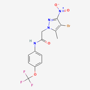 2-(4-bromo-5-methyl-3-nitro-1H-pyrazol-1-yl)-N-[4-(trifluoromethoxy)phenyl]acetamide