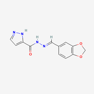 N'-[(E)-1,3-benzodioxol-5-ylmethylidene]-1H-pyrazole-3-carbohydrazide